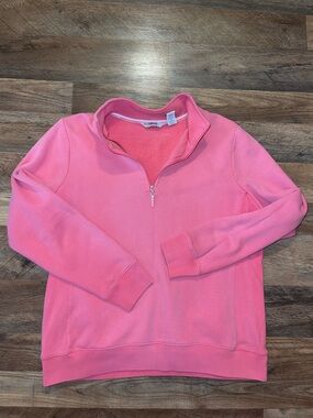 IZOD Pink Golf Quarter-Zip Pullover Sweatshirt size Large